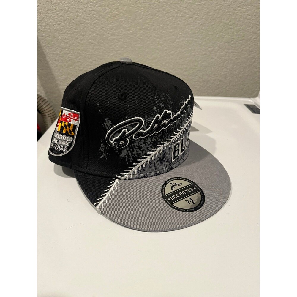 Headgear Classics Baltimore Black Sox Negro League Fitted Hat Black Gray 7 3/8